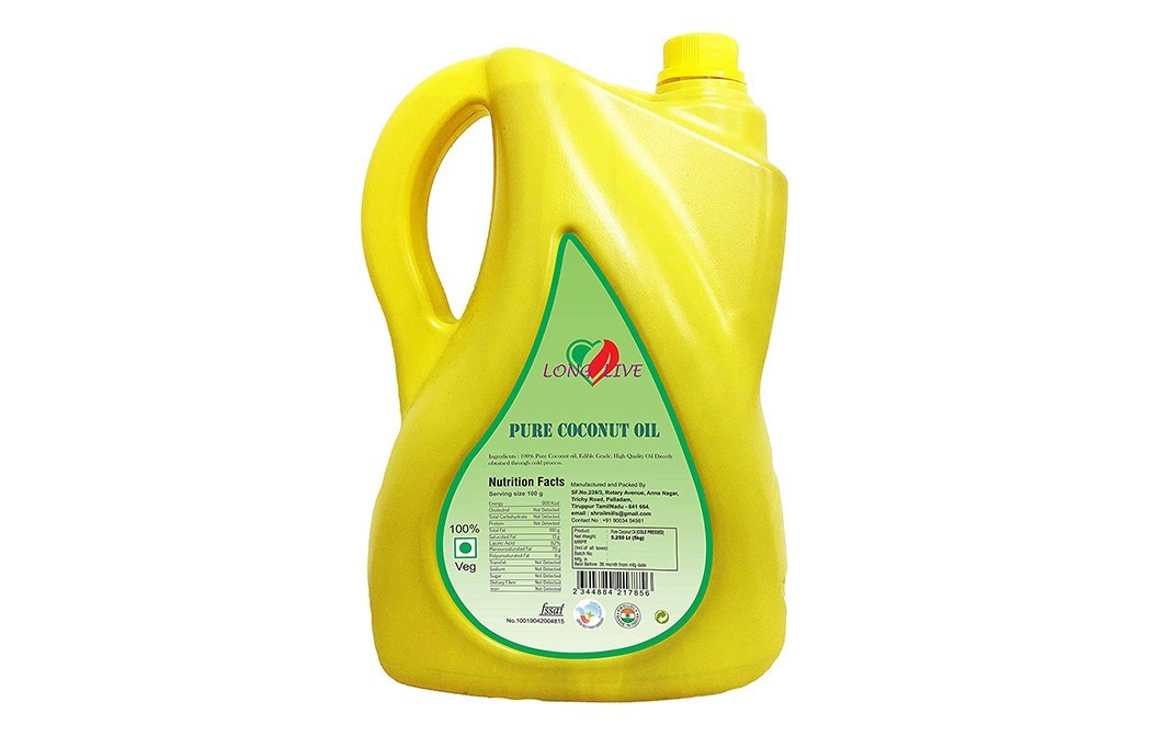 Long Live Pure Coconut Oil    Plastic Jar  5.250 litre